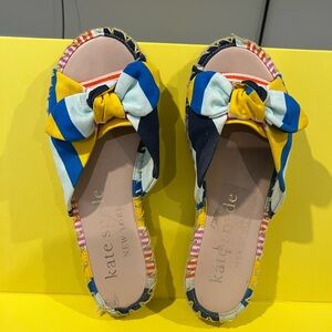 Kate Spade Colorful Bow Espadrille Slides